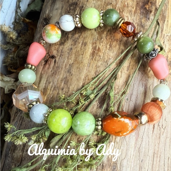 Jade colorful bracelet  jewelry for her - Picture 1 of 3